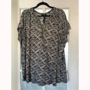 Lucky Brand Medallion Batik Print Tunic Top